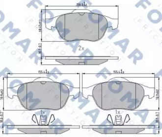 FOMAR FRICTION fo897081 -  Комплект тормозных колодок, дисковый тормоз